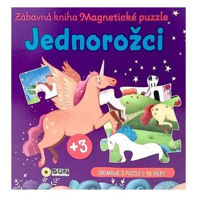 Jednorožci Zábavná kniha Magnetické puzzle