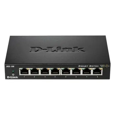 D-Link DGS-108 kovový 8-port 10/100/1000 Switch, 999012845223