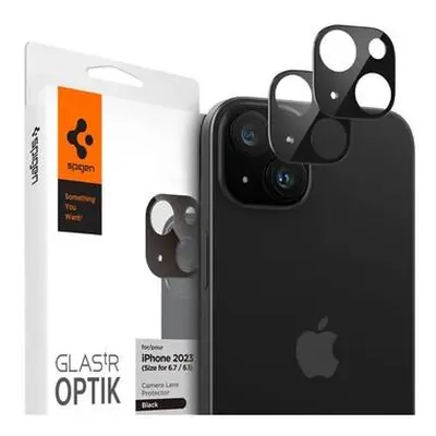 Spigen Glass tR Optik 2 Pack tvrzené sklo na fotoaparát iPhone 15/15 Plus černé