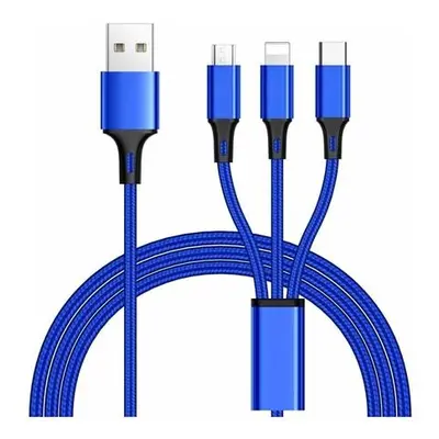 PremiumCord 3 in 1 USB kabel, 3 konektory USB typ C + micro USB + Lightning pro Apple, 1.2m