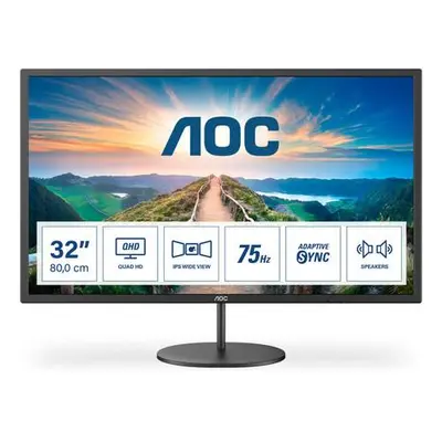 LCD monitor AOC Q32V4 31.5",LED, IPS, 4ms, 1200:1, 250cd/m2, 2560 x 1440,DP, - černý, Q32V4