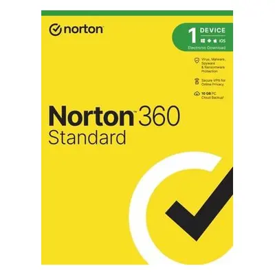 NORTON 360 STANDARD 10GB + VPN 1 uživatel pro 1 zařízení na 3 roky, 21435442