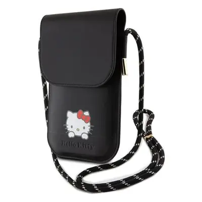 Hello Kitty PU Daydreaming Logo Leather Wallet Phone Bag černé