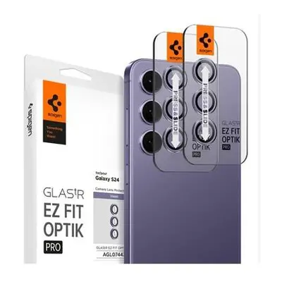 Spigen Glass tR EZ Fit Optik Pro 2 Pack ochranné sklo na fotoaparát Samsung Galaxy S24 fialové