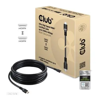 Club3D Kabel HDMI, Ultra Rychlý HDMI Certifikovaný Cable, 4K120Hz/ 8K60Hz, 7.5m