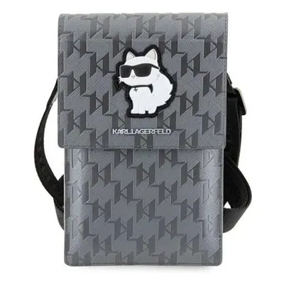 Karl Lagerfeld Saffiano Mono Choupette Universal Bag pouzdro stříbrné