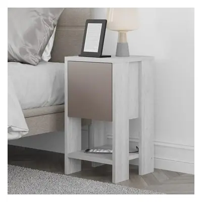 Hanah Home Nightstand Ema - White, Light Mocha