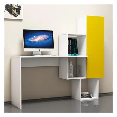 Hanah Home Study Desk Açelya - White, Yellow