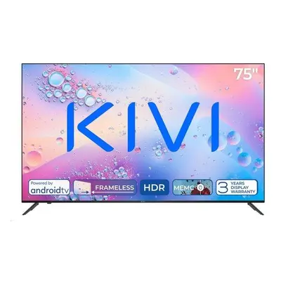 KIVI - 75', UHD, Android TV 11, Černá, 3840x2160, 60 Hz,rep. 2x12W, 127 kWh/1000h , BT5, HDMI 4x