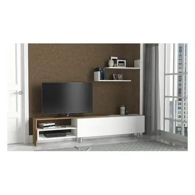 Hanah Home TV Unit Dizayn - White, Walnut