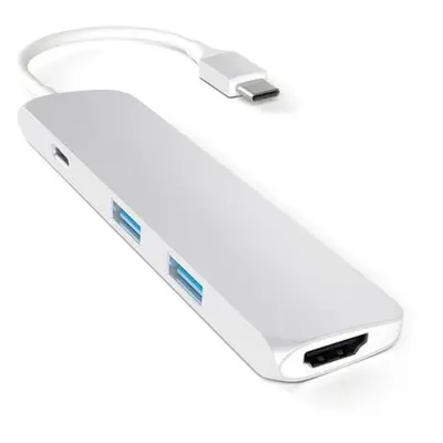 Satechi Aluminum SLIM TYPE-C MultiPort Adapter stříbrný