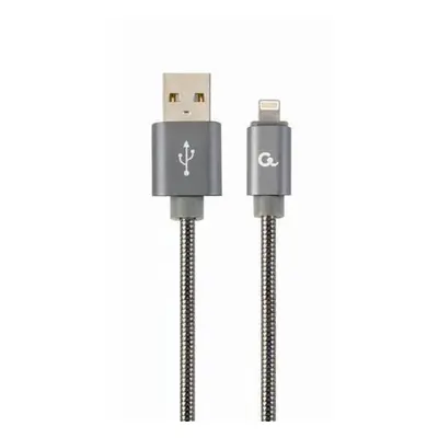 Gembird nabíjecí kabel Lightning 8-pin (M) na USB 2.0 (M), prémiový, metalicky opletený, 1 m, še