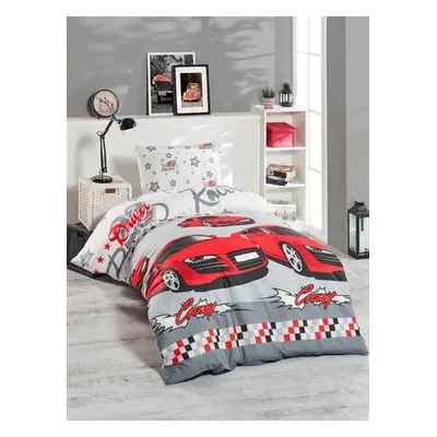 L'essentiel Maison Single Duvet Cover Set Crazy - Red WhiteRedBlackGrey