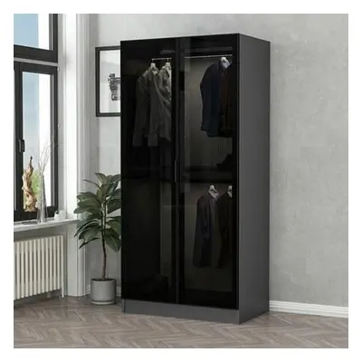 Hanah Home Wardrobe Kale Glass Anthracite - 190