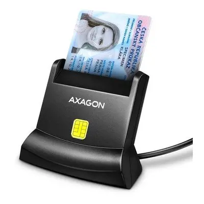 AXAGON CRE-SM4N, USB-A StandReader čtečka kontaktních karet Smart card (eObčanka), kabel 1.3m, C