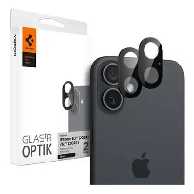 Spigen Glass tR Optik sada skel iPhone 16/16 Plus černá (2-pack)