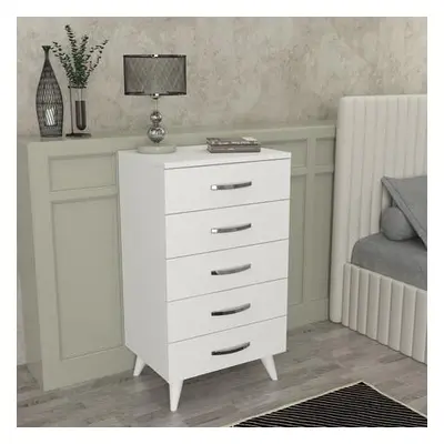 Hanah Home Nightstand Cemre 5C - White White