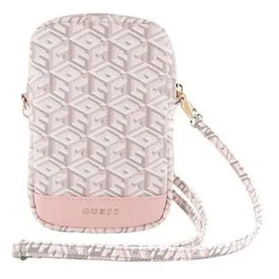 Guess PU G Cube Wallet Phone Bag Zipper růžový