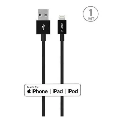 Puro kábel Plain Cable USB-A to Lightning 1m - Black