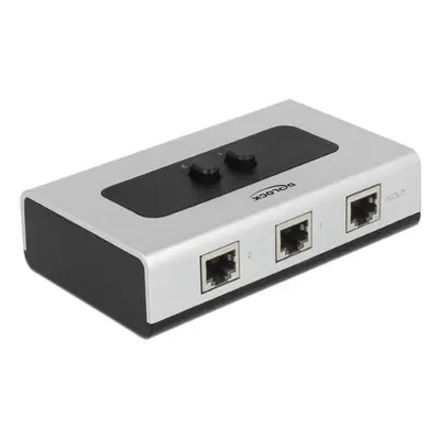 Delock Switch RJ45 10/100/1000 Mb/s 2 porty manuální - obousměrný, 87673