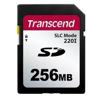 Transcend 256MB SD220I MLC průmyslová paměťová karta (SLC mode), 22MB/s R,20MB/s W, černá