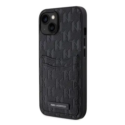 Karl Lagerfeld Saffiano Monogram Card Slot Zadní Kryt pro iPhone 14 Black