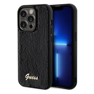 Guess Sequin Script Logo Zadní Kryt pro iPhone 14 Pro Black