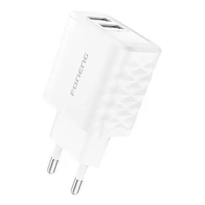 Foneng EU53 2xUSB-A, 2.4A Power Charger (White)