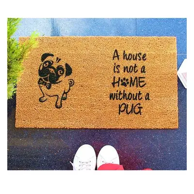 Aberto Design Coco Doormat Pug BrownBlack