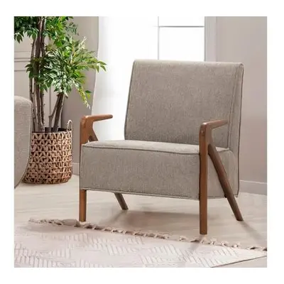 Atelier del Sofa Wing Chair Larus Wood Berjer - Walnut, Grey