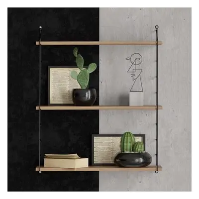 Hanah Home Wall Shelf Armoni 3'lü - Walnut Walnut