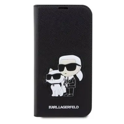 Karl Lagerfeld PU Saffiano Karl and Choupette NFT Book Pouzdro pro iPhone 13 Pro Black