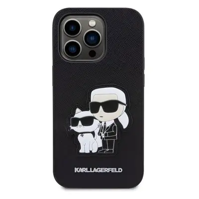 Karl Lagerfeld PU Saffiano Karl and Choupette NFT Zadní Kryt pro iPhone 14 Pro Max Black