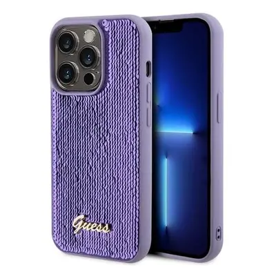 Guess Sequin Script Logo Zadní Kryt pro iPhone 14 Pro Purple