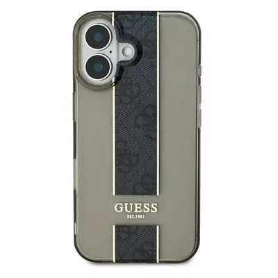 Guess IML Middle 4G Stripe Zadní Kryt pro iPhone 16 Black