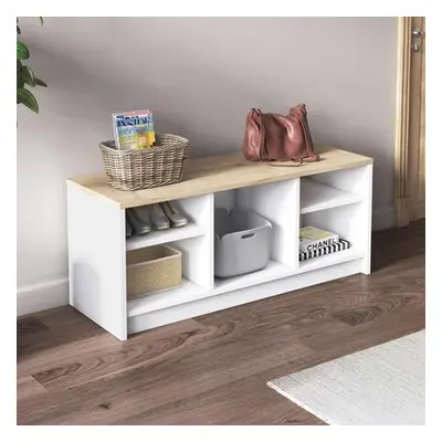 Hanah Home Shoe Cabinet London - White, Sapphire Oak