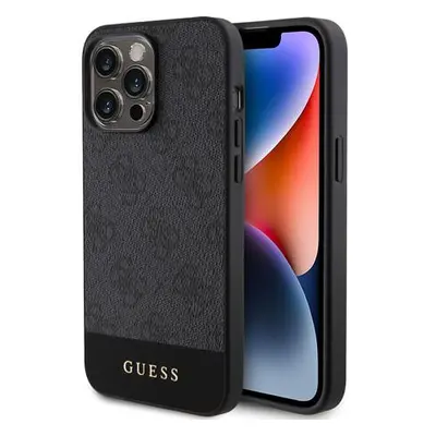 Guess PU 4G Stripe MagSafe kryt iPhone 15 Pro Max černý