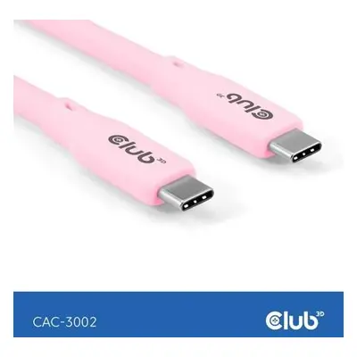 Club3D Kabel USB-C 4.0, 20Gbps, 4K60Hz, PD 240W, 2m, růžová