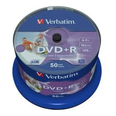 VERBATIM DVD+R 4,7GB/ 16x/ printable Non ID/ 50pack/ spindle, 43512