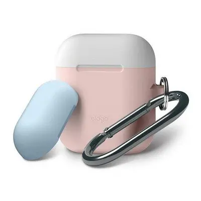 Elago Airpods Silicone Duo Hang Case - Pink/ White, Pastel Blue