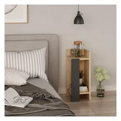 Hanah Home Nightstand Elos Right - Oak, Anthracite