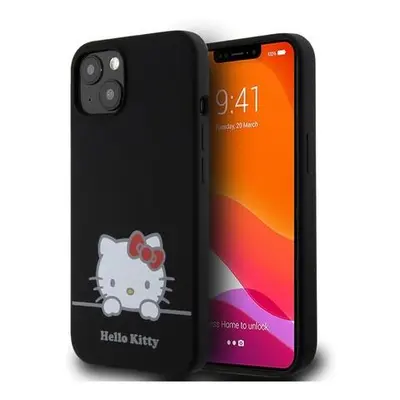 Hello Kitty Liquid Silicone Daydreaming Logo Zadní Kryt pro iPhone 13 Black