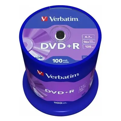 VERBATIM DVD+R 4,7GB/ 16x/ 100pack/ spindle, 43551