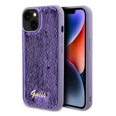 Guess Sequin Script Logo Zadní Kryt pro iPhone 13 Purple