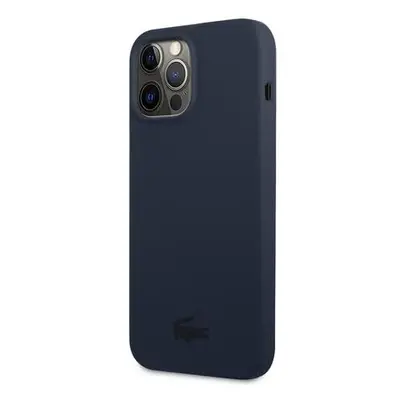 Lacoste Liquid Silicone Glossy Printing Logo Kryt pro iPhone 13 Pro Navy