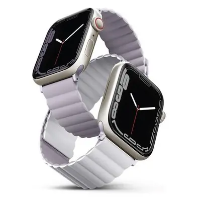 UNIQ Revix oboustranný řemínek pro Apple Watch 49/45/44/42mm Lilac (fialový/bílý)