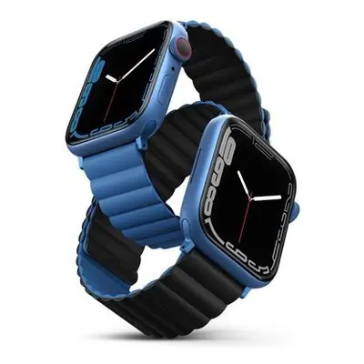 UNIQ Revix oboustranný řemínek pro Apple Watch 41/40/38mm Caspian (modrý/černý)