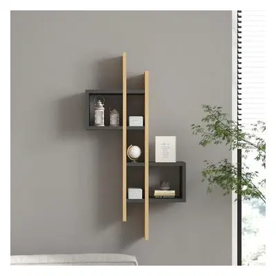 Hanah Home Wall Shelf Emse - Sapphire Oak, Anthracite