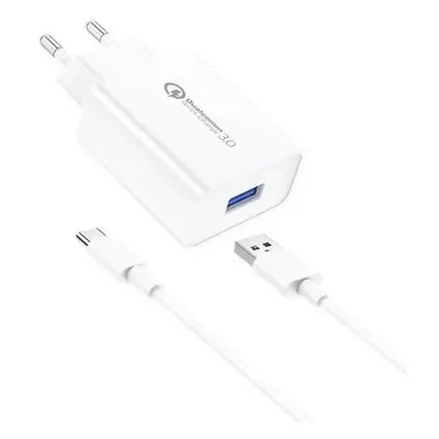 Foneng EU13 síťová nabíječka + kabel USB-C, 3A (bílá)