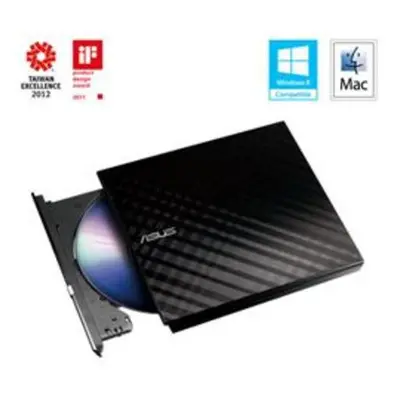 ASUS SDRW-08D2S-U LITE/BLACK/ Externí slim/ DVD-RW/ černá/ USB, 90-DQ0435-UA161KZ/221KZ